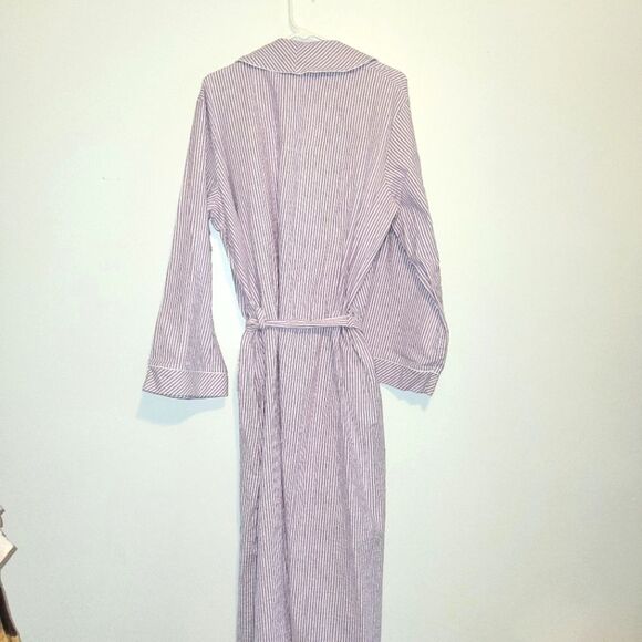 New Vermont Country Store Purple Seersucker Robe 1X - Picture 4 of 8